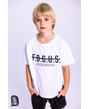 T-shirt ALL FOR KIDS focus bialy