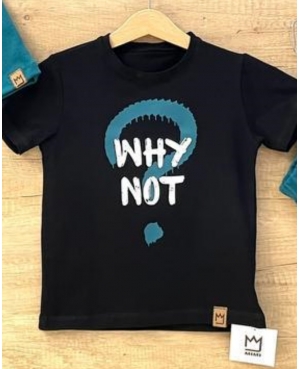 Koszulka dla chłopca T-SHIRT MIMI WHY NOT czarny plus morski