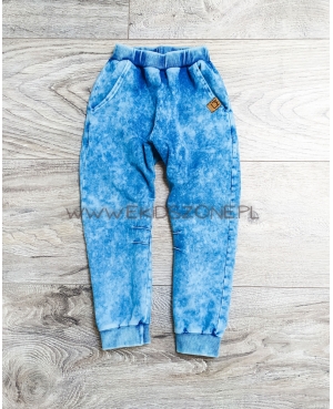 Spodnie dla chłopca ala jeans MIMI dekatyzowane jasne niebieskie