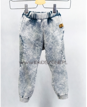 Spodnie dla chłopca MIMI dekatyzowane grafitowe (wstawka prążek)