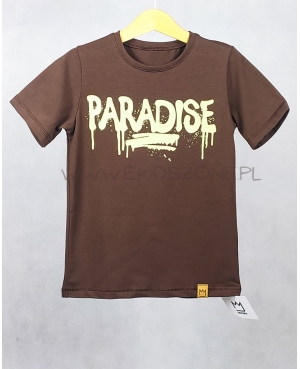 Koszulka dla chłopca T-SHIRT MIMI PARADISE brąz plus oliwka