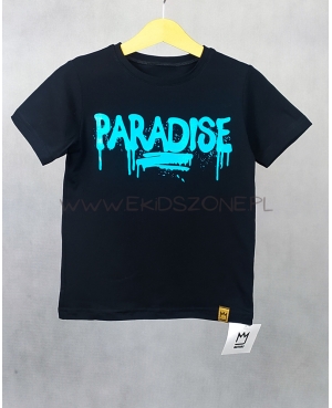 Koszulka dla chłopca T-SHIRT MIMI PARADISE czarna plus turkus