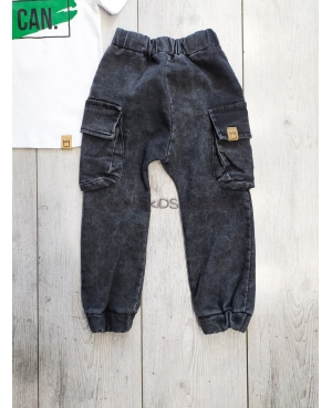 Spodnie dla chłopca MIMI dekatyzowane bojówki grafitowe